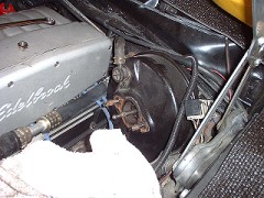 Vacuum booster with master cylinder removed